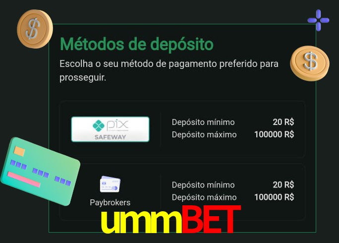 O cassino ummbet oferece uma grande variedade de métodos de pagamento
